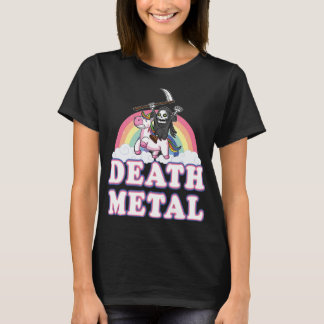 Camiseta Muerte Metalizado arcoiris Funny Parca Rap Unicorn
