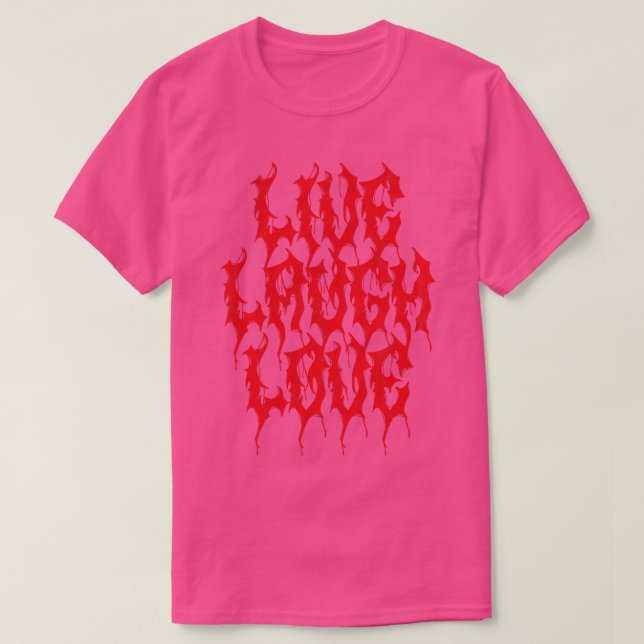 Camiseta Muerte Metalizado en vivo risas amor (Diseño del anverso)
