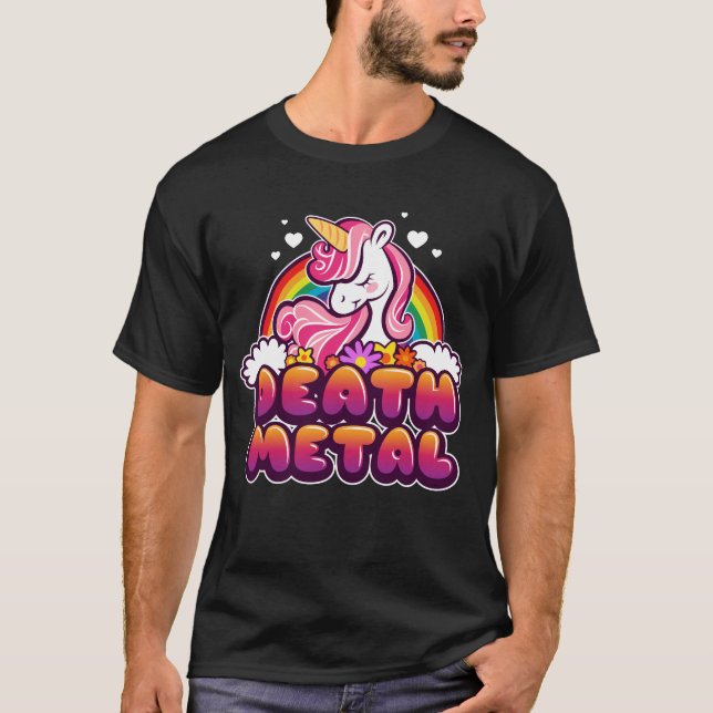 Camiseta Muerte Metalizado gracia arcoiris y regalo de unic (Anverso)