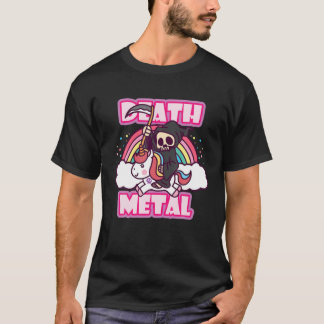 Camiseta Muerte Metalizado Grim Reaper Montando Un Mus Meta