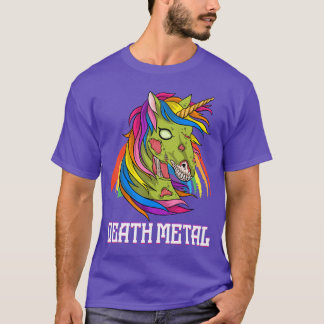 Camiseta Muerte Metalizado Unicornio Gótico mágico género t