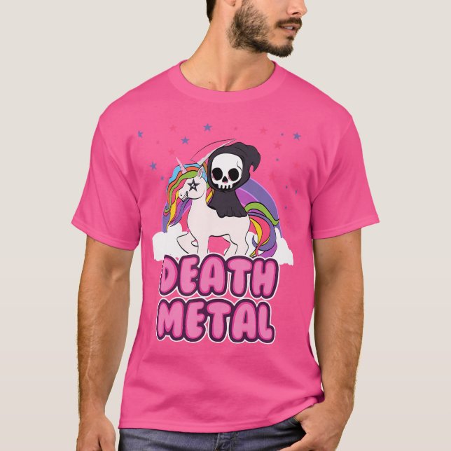 Camiseta Muerte Metalizado - Unicornio Paro Arcoiris fuerte (Anverso)