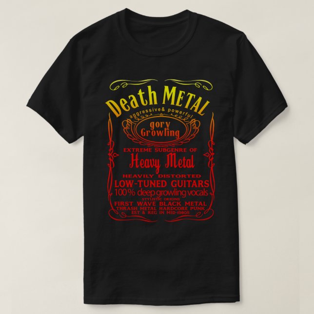 Camiseta MUERTE PESADA EN LA MUERTE METALIZADO para música  (Diseño del anverso)