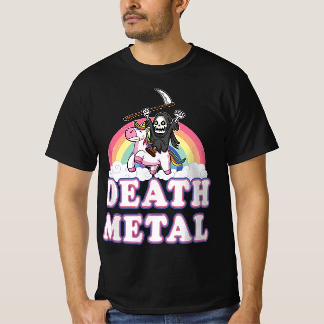 Camiseta Muerte Rock Metalizado Música Arcoiris Grim Reaper (Anverso)