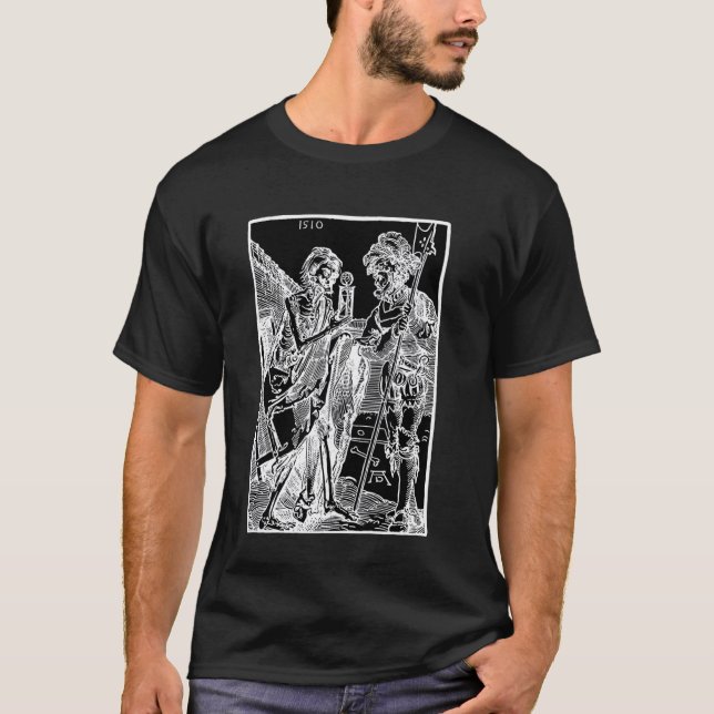 Camiseta Muerte y el Landsknecht de Albrecht Durer (1510) (Anverso)