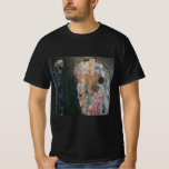 Camiseta Muerte y vida por Gustav Klimt Vintage Art Nouveau<br><div class="desc">Muerte y Vida (1908) de Gustav Klimt es un fino cuadro de arte de la época victoriana con dos partes separadas, Vida y Muerte. A la izquierda, la muerte la representa un rascacielos oscuro clásico con un cráneo sonriente, cubierto con una bata oscura adornada con una cruz religiosa. A la...</div>
