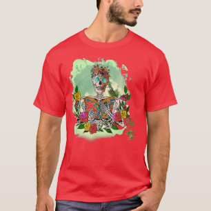 Camiseta Muerto adentro pero está leyendo tiempo divertida 