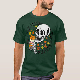 Camiseta Muerto adentro pero su otoño cabeza esqueleto sala