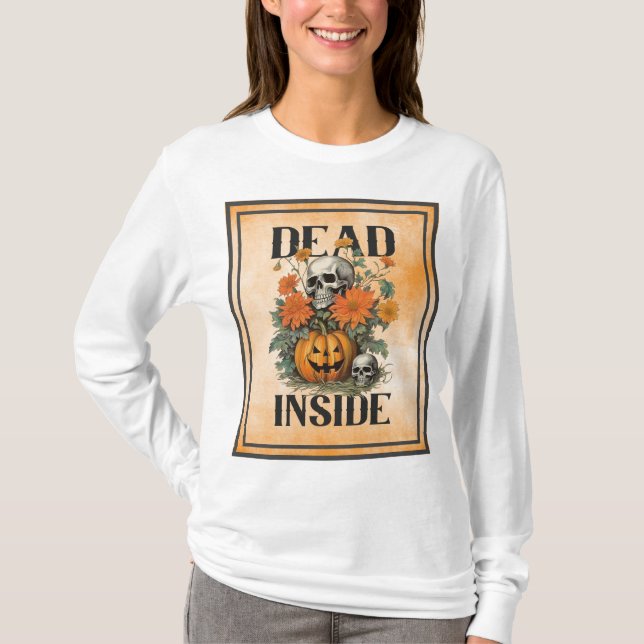Camiseta MUERTO DENTRO DE LA FLOREZA Jack O'Lantern Skull Y (Anverso)