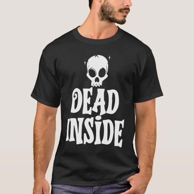 Camiseta Muerto dentro del irónico Skeleton Ghost Oscuro Su (Anverso)