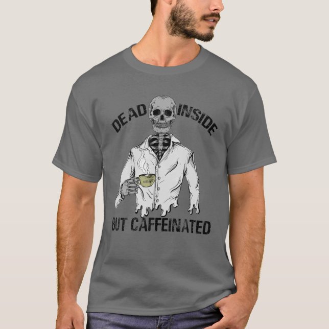 Camiseta Muerto dentro pero Cafetería Skeleton Coffee Lover (Anverso)