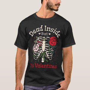 Camiseta Muerto dentro pero es Valentine Skeleton Heart Val