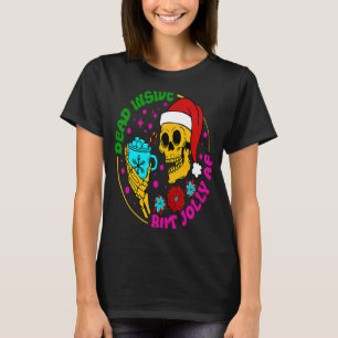 Camiseta Muerto Dentro Pero Jolly AF Santa Skeleton Café Ch