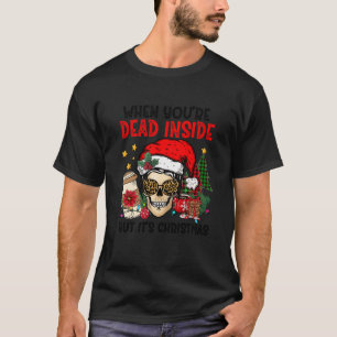 Camiseta Muerto Dentro Pero Jolly AF Skeleton Café Latte Ch