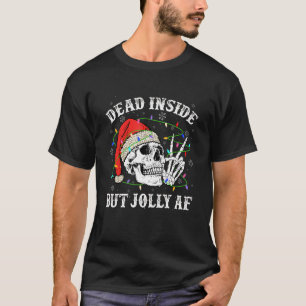 Camiseta Muerto Dentro Pero Jolly Af Skull Santa Light Skel