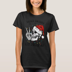 Camiseta Muerto Dentro Pero Jolly Af Skull Santa Light Skel