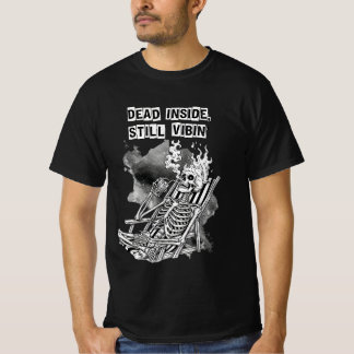Camiseta Muerto por Dentro Todavía Vibra Esqueleto – Humor 