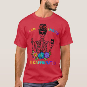 Camiseta Muertos Dentro Pero Flor De Esqueleto Cafeada 