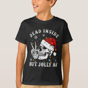 Camiseta Muertos Dentro Pero Jolly Af Skeleton Santa Navida