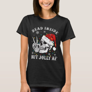 Camiseta Muertos Dentro Pero Jolly Af Skeleton Santa Navida