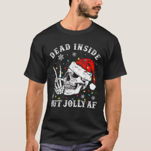 Camiseta Muertos Dentro Pero Navidades De Santa  Del Skelet