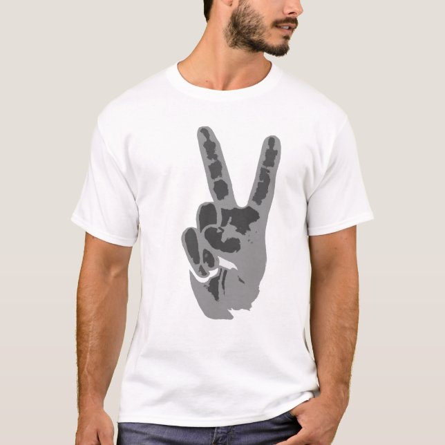 Camiseta muestra de la mano de la paz (Anverso)