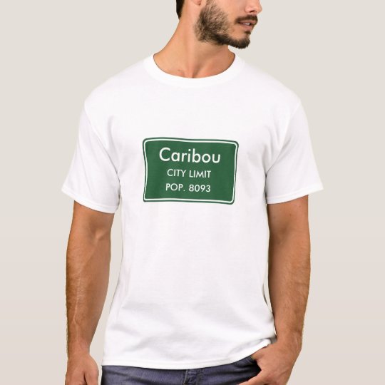 Camiseta Muestra del límite de ciudad de Maine del caribú
