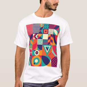 Camiseta Muestra formas geométricas abstractas, patrón sin