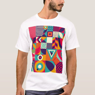 Camiseta Muestra formas geométricas abstractas, patrón sin 