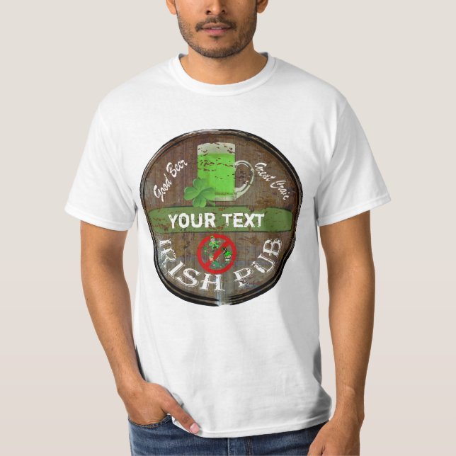Camiseta Muestra irlandesa personalizada divertida del pub (Anverso)