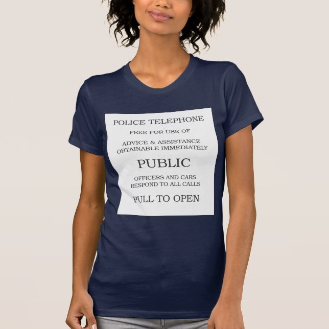 Camiseta Muestra pública de la caja de llamada (Anverso)
