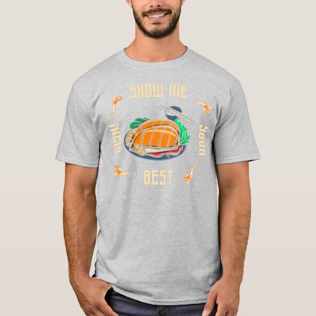 Camiseta muéstrame tu mejor eslogan del plato (Anverso)