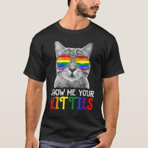 Camiseta Muéstrame tus gatitos Orgulloso aliado gato Lgbt O