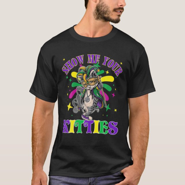 Camiseta Muéstrame tus Kitties Mardi Gras Naughty Mardi Gra (Anverso)