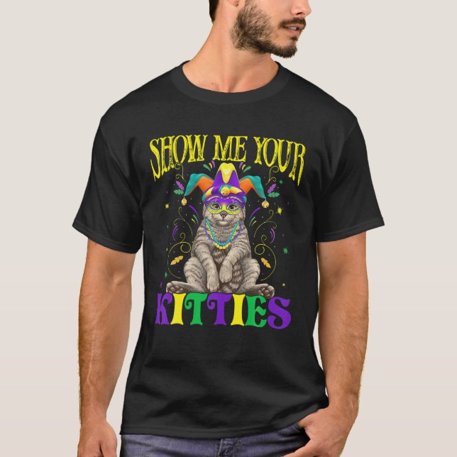 Camiseta Muéstrame tus Kitties Mardi Gras Naughty Mardi Gra (Anverso)