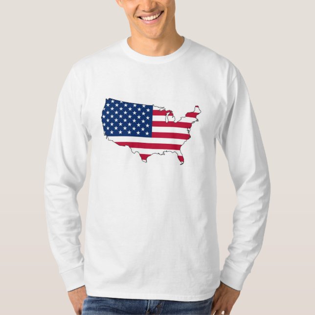 Camiseta ¡Muestre su patriotismo! Los E.E.U.U. trazan y (Anverso)