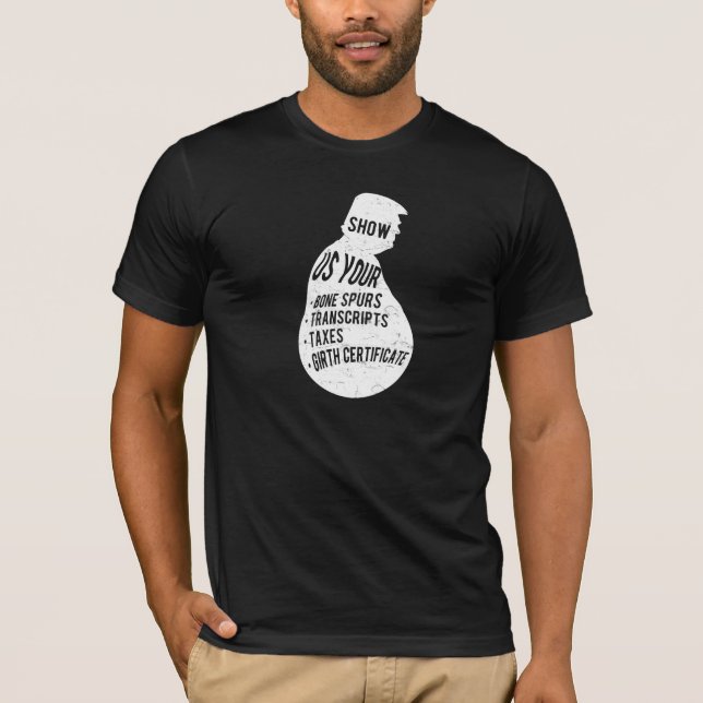 Camiseta Muéstrenos sus estímulos del hueso, impuestos, (Anverso)