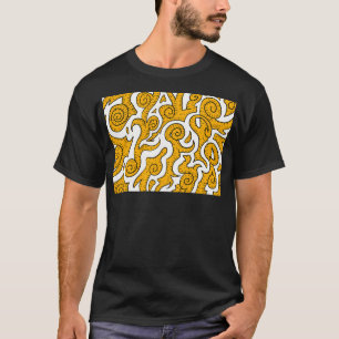 Camiseta Mueve Y Olas Amarillas Y Blancas. Patrulla abstrac