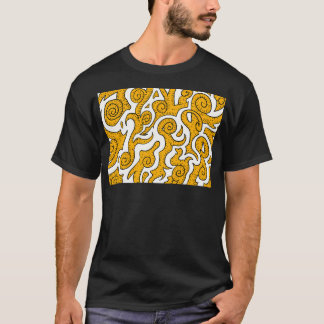 Camiseta Mueve Y Olas Amarillas Y Blancas. Patrulla abstrac