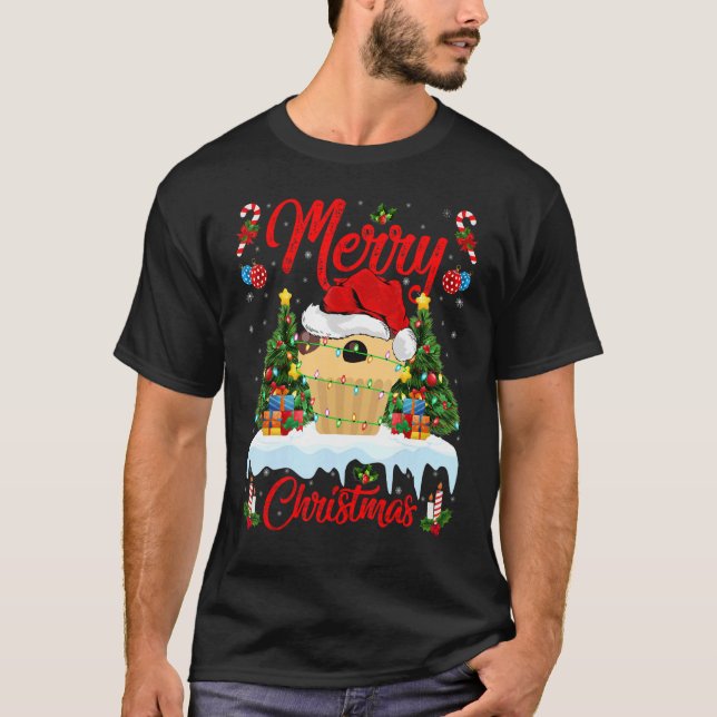 Camiseta Muffin Food enciende Navidad Árbol de Navidad (Anverso)
