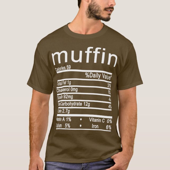 Camiseta muffin Nutrition Hechos divertidos Acción de Graci (Anverso)