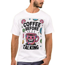 Camiseta Mug donut divertido antes de hablar café