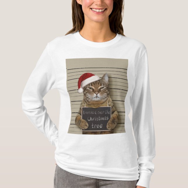 Camiseta Mugshot Cat Christmas (Anverso)