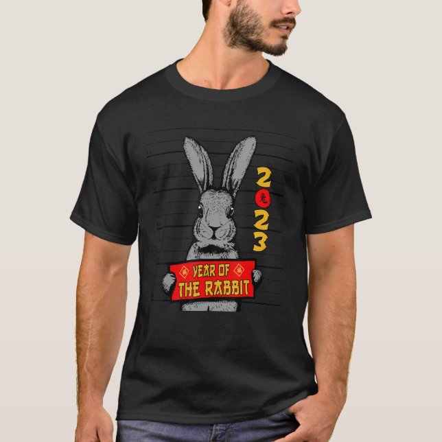 Camiseta Mugshot Chinese New Year Of The Rabbit Lunar Zodia (Anverso)