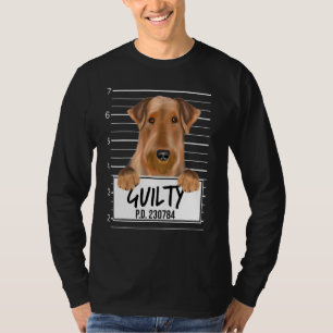 Camiseta Mugshot de Airedale Terrier Perro Culpable
