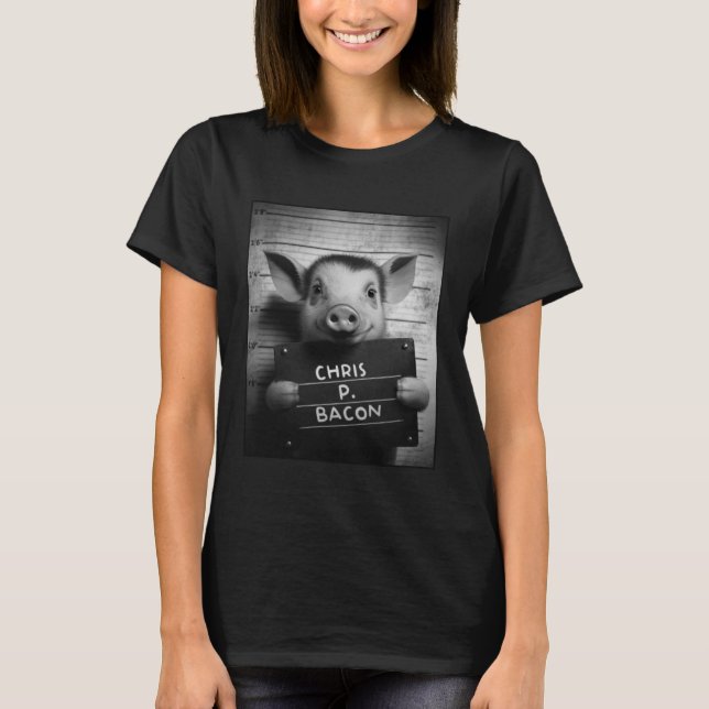 Camiseta Mugshot de cerda de cerdo (Anverso)