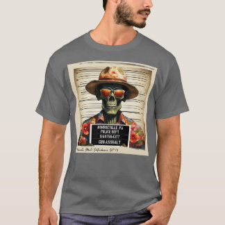 Camiseta Mugshot de la policía zombiana arrestaron el sobor