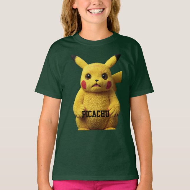 Camiseta "Mugshot de Pikachu Sorprendido — Diseñado  (Anverso)