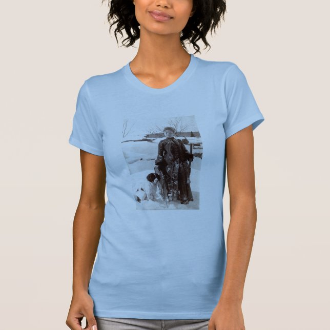Camiseta Mujer 1890 y su perro de caza de Bretaña (Anverso)