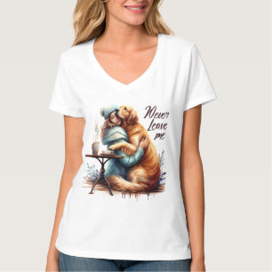 Camiseta Mujer abrazando a perro
